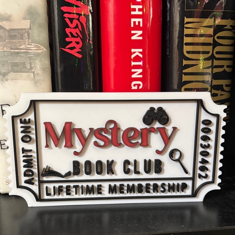 Mystery Book Club Lifetime Membership Sign